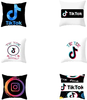 Funda cojín estampado logo TikTok. Varios modelos. TIK TOK niño niña mujer hombre amazon Comprar ropa de TikTok