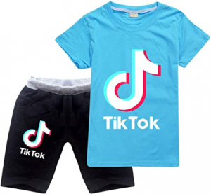 TIK Tok - Conjunto de camiseta y pantalones unisex TikTok manga corta pantalón corto niño niña verno amazon Comprar ropa de TikTok