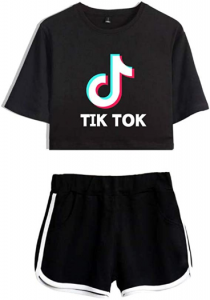 Camiseta y pantalón Corto con Estampado TIK TOK Traje de 2 dos Piezas para Mujeres y niñas, Ropa Deportiva de Manga Corta tiktok amazon Comprar ropa de TikTok