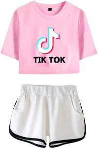 TIK TOK conjunto de verano Crop Top Camisetas y Pantalones Cortos,  dos  2 Piezas Ropa Deportiva tiktok amazon Comprar ropa de TikTok